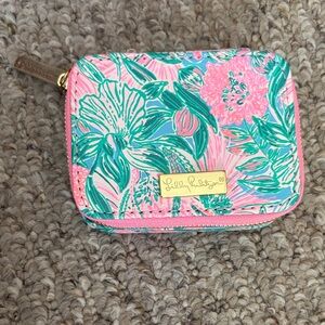 Lilly Pulitzer Pink and Green Floral pill organizer